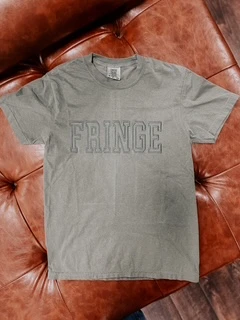 FRINGE EMBROIDERED GREEN TEE 
