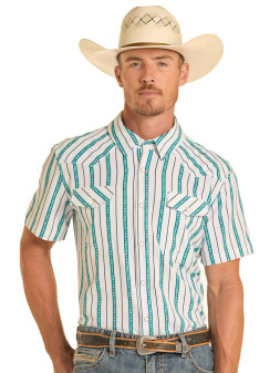 PANHANDLE SLIM TURQUOISE TWO POCKET PEARL SNAP 