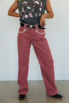 ROSE SMILEY DENIM PANT 