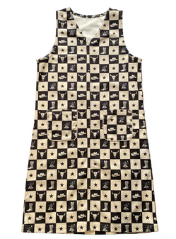 GIRLS BLACK CHECKERED DRESS 