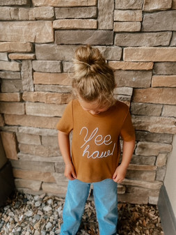 GIRLS YEEHAW SHIRT -  CAMEL 