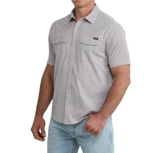 CINCH MEN'S BURGUNDY STRIPE SHIRT
