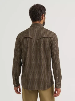 MENS WRANGLER ATG SHIRT - TURKISH COFFEE 