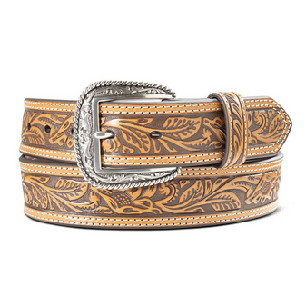 ARIAT MENS TOOLED DOUBLE STITCHED BELT 