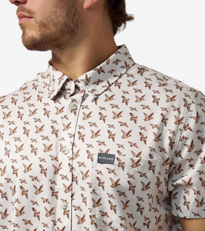 BURLEBO MALLARDS FLYING PERFORMANCE PERFECT BUTTON UP 