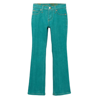 WRANGLER X LAINEY WILSON YOUTH BOOT HUGGER JEAN - TURQUOISE