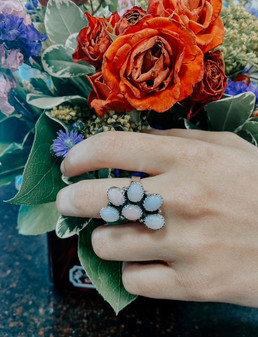 HALF CLUSTER BLOSSOM PINK RING