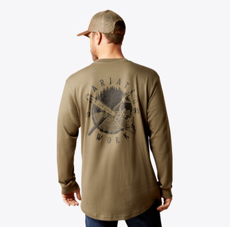 ARIAT MENS COTTON STRONG CHAINSAW LONGSLEEVE TEESHIRT 