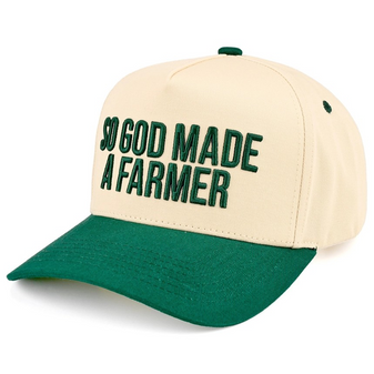 SO GOD MADE A FARMER TRUCKER HAT - GREEN