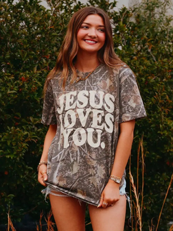 JESUS LOVES YOU CAMO TEE