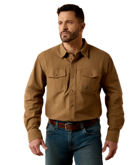 MENS REBAR FLANNEL PEARL SNAP WORK SHIRT