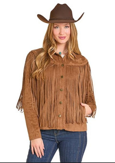 ROCK AND ROLL WOMEN'S FRINGE SUEDE JACKET