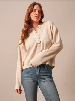KIMES SIDNEY PULLOVER IN SAGE & NATURAL