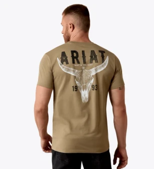 ARIAT MENS LONGHORN GRAPHIC TEE