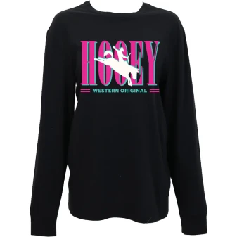 YOUTH GIRLS HOOEY BLACK AND PINK LONG SLEEVE SHIRT