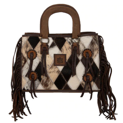 STS COWHIDE DIAMOND SATCHEL