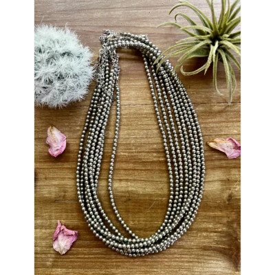 18 Inch 4mm Silver Beaded Necklace