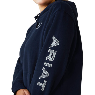 ARIAT WOMEN LOGO HOOD NAVY