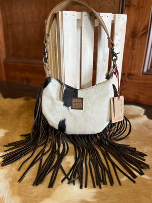 STS30603 COWHIDE NELLIE FRINGE BAG