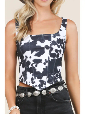 COW PRINT CORSET TOP