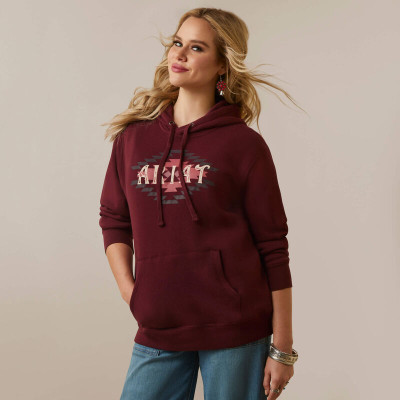 ARIAT WOMENS HOODIE DIAMOND BURGUNDY