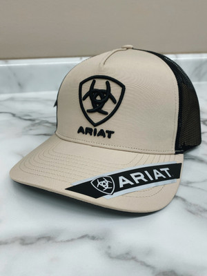 ARIAT LOGO KHAKI/BLACK HAT