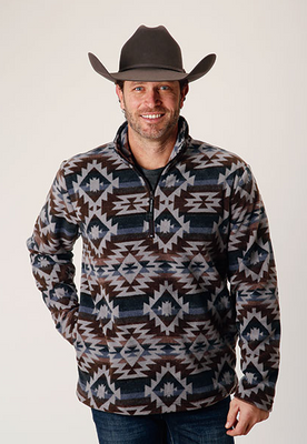 ROPER MEN'S FLEECE 1/4 ZIP AZTEC