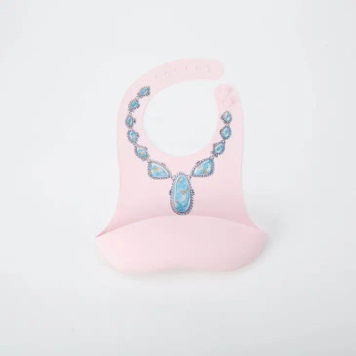 WESTERN BLUE NECKLACE / PINK BIB