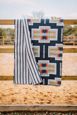 IDA MAE PECOS IN BLACK KING QUILT 