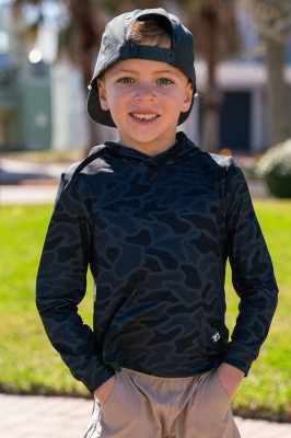 BURLEBO YOUTH PERFORMANCE HOODIE BLACK CAMO