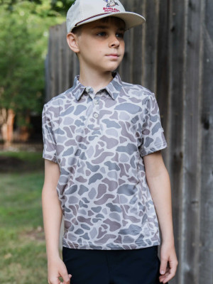 BURLEBO YOUTH PERFORMANCE POLO CLASSIC CAMO