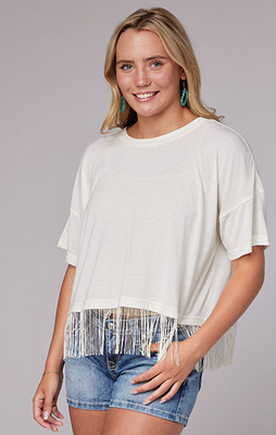 ROPER WOMEN'S FRINGE CROPPED TEE