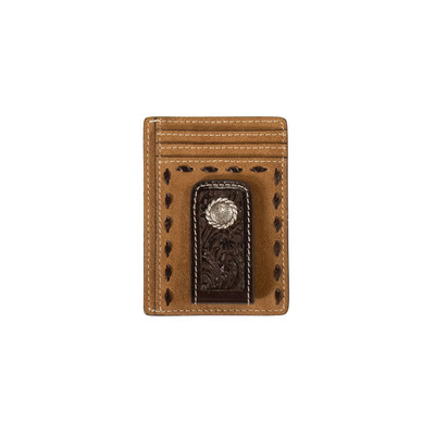 NOCONA MENS ROUGHOUT TAN MONEY CLIP 