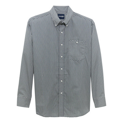 WRANGLER MENS BUCKING CANCER LONG SLEEVE SHIRT GREY