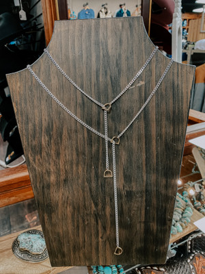 MIXED METALS STIRRUP NECKLACE