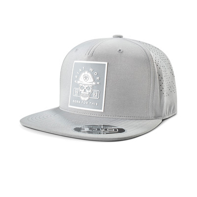 ARIAT GREY SILICON TRASNFER PATCH BALL CAP 