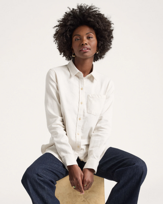 PENDLETON WOMEN'S COTTON RELAXED FLANNEL WHITE