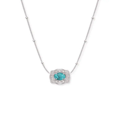 Ultra Mini Belt Buckle Necklace (Oasis) - Silver