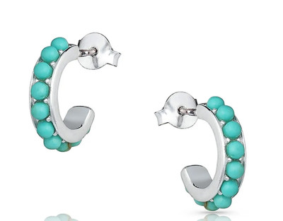 MONTANA STUDDED TURQ HOOPS