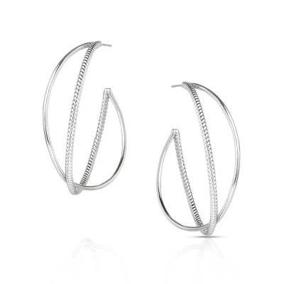MONTANA SILVERSMITH ROPE AND RADIANCE HOOP EARRING