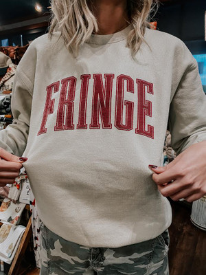 FRINGE MAROON PUFF SWEATSHIRT