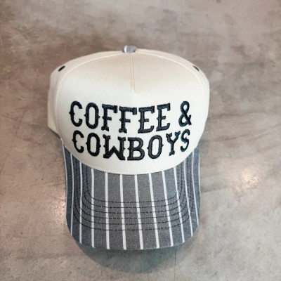 COFFEE & COWBOYS STRIPED HAT