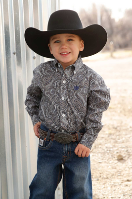 CINCH BOYS' PAISLEY LONG SLEEVE WESTERN SHIRT MTW7061397
