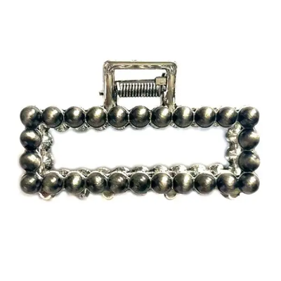 FAUX SILVER NAVAJO HAIR CLAW - SMALL