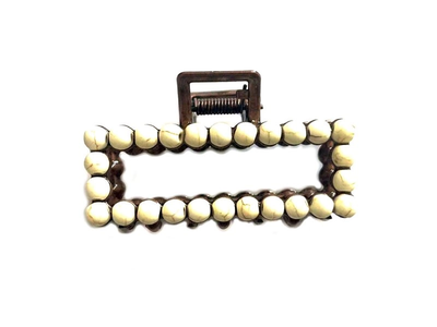 FAUX WHITE SMALL NAVAJO HAIR CLAW 