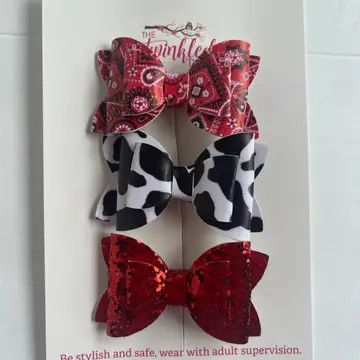 RED BANDANA COW BOWS
