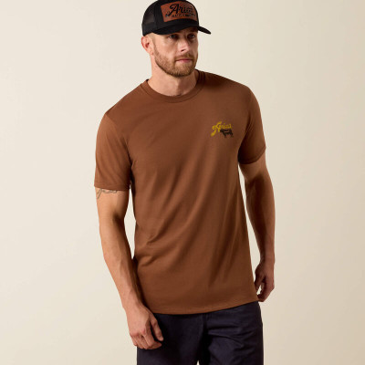 ARIAT MENS BBQ SMOKE CLASSIC FIT TEE
