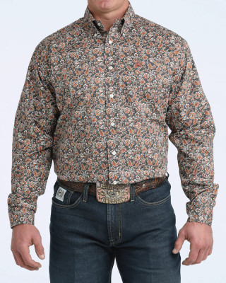 CINCH MENS FLORAL LONG SLEEVE BUTTON UP 