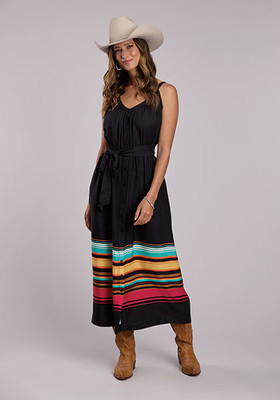 STETSON WOMENS MAXI STRIPPED DRESS 