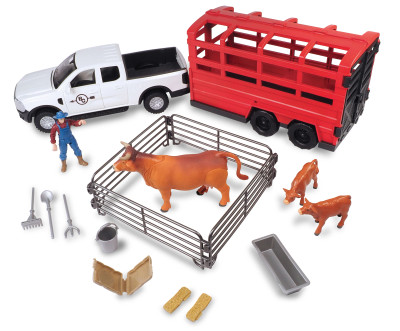 18 PIECE CATTLE TRUCK & TRAILER 